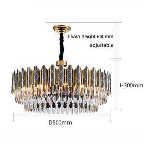 Lustre moderne vintage en cristal noir pour salon, LED, luxe, acier inoxydable, escalier - Product Image 3