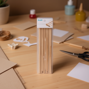 Bastoncini di legno Ilan 6.0x300mm, confezione da 8 pezzi per lavori artigianali e progetti fai-da-te - Product Image 3