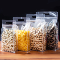 Sacs refermables à fond plat transparents et résistants à l'humidité pour l'emballage des aliments pour animaux de compagnie avec options d'impression personnalisées