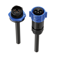 Connecteur hybride d'alimentation et de signal M25 3+9 broches 30A 300V 5A 60V IP67, ensemble étanche mâle-femelle à verrouillage par poussée