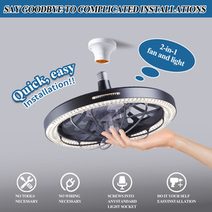 Ventilador de Techo LED con Luz, Cabezal Móvil, Atenuación Inteligente, Bombilla E27, Decoración del Hogar, Rotación de 360°, Control Remoto, Ventilador de Techo Moderno - Product Image 2