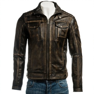 Solid Color Men <b>Leather</b> <b>Jacket</b> Custom Design <b>Leather</b> <b>Jacket</b> Casual Wear <b>Leather</b> Men's <b>Jackets</b> - Product Image 3