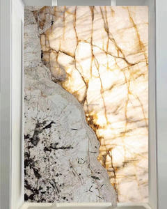 Preciosa losa <span class=keywords><strong>de</strong></span> cuarcita Natural brasileña retroiluminada chapa <span class=keywords><strong>de</strong></span> piedra translúcida hogar <span class=keywords><strong>de</strong></span> lujo encimera <span class=keywords><strong>de</strong></span> granito blanco tocador superior - Product Image 5