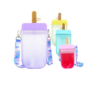 Cute Ice Cream Popsicle Shaped Water Bottle – 400ml Leakproof With Adjustable Strap, BPA-Free For Kids & Outdoor Fun