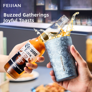 Feijian 400ml titane <span class=keywords><strong>japonais</strong></span> isolé bière tasse oxydé cristal Surface café Cola thé jus tasse Double paroi vide tasse - Product Image 3