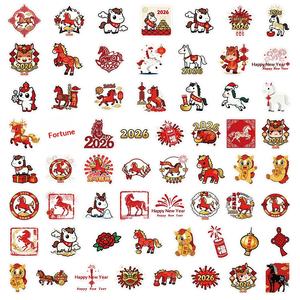 Autocollants créatifs de l'année du cheval 2026, motif poney de dessin animé, cadeau pour enfants, récompense, carnet de notes du Nouvel An chinois, Festival du Printemps - Product Image 4