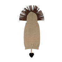 Costume de Lion en Tricot pour Animaux de Compagnie, Tenue d'Hiver Thermique Mignonne avec Crinière et Queue pour Petits et Moyens Chiens, Sweat à Capuche pour Temps Froid