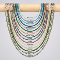 Collier de perles miniatures en pierres précieuses naturelles 4 mm, collier ras du cou en pierres fines, Amazonite, Tourmaline arc-en-ciel, Jaspe Dalmatien, Malachite, 20+