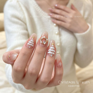 Adornos de uñas de aleación con diseño de corona navideña, lazo y perlas, racimos de diamantes de imitación prefabricados para decoración de uñas, accesorios de manicura - Product Image 3