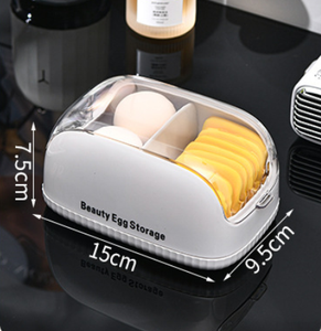 Caja de Almacenamiento para Esponjas de Maquillaje - Organizador de Herramientas de Maquillaje a Prueba de Polvo y Sellable para Esponjas de Belleza y Borlas de Polvo - Product Image 5