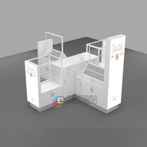 Hot Sale Simple Multi-tier Cosmetic Skin Care Shop Display Rack With Cabinet For Beauty Salon Store OEM