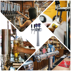 Columna de Cerveza Cromada en Forma de T con 2 Grifos FUYONG, Dispensador de Cerveza de Acero Inoxidable Tipo <span class=keywords><strong>Cobra</strong></span> para Bebidas - Product Image 5