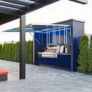 Luxo Modern Prefab <span class=keywords><strong>Modular</strong></span> Aço Inoxidável Outdoor <span class=keywords><strong>Kitchen</strong></span> Cabinet Set Cozinha pré-fabricada ao ar livre portátil - Product Image 2