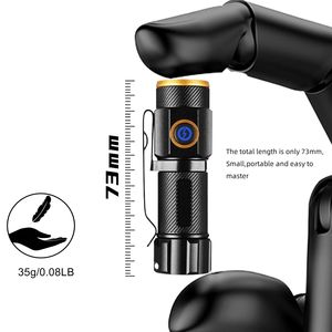 Mini <span class=keywords><strong>Linterna</strong></span> LED de Alta Luminosidad 6000K, Recargable por USB, Impermeable IP65, Pequeña <span class=keywords><strong>Linterna</strong></span> de Bolsillo de Aluminio para Mujer, Mochila, Hogar y Exteriores - Product Image 3