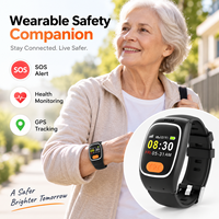 Montre connectée carrée 4G LTE GPS avec alerte de chute SOS, étanche IP67, bracelet en silicone, charge magnétique, surveillance de sécurité d'urgence pour personnes âgées