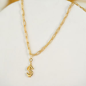 Joyería PCX Colgante de collar de oro de 18 quilates Joyería fina de lujo con signo de dinero de dólar para bodas y fiestas <span class=keywords><strong>Precio</strong></span> al por mayor - Product Image 3