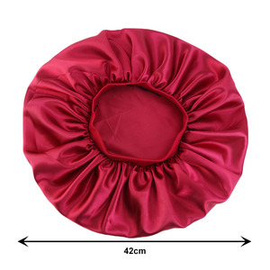 Bonnet de nuit élastique à large bande de couleur unie pour femmes, cyclisme, ski, affaires, pêche, plage, réglable en Satin - Product Image 3
