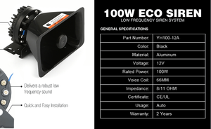 Haut-parleur Jingwei multifonction en aluminium noir 8 ohms 12V 100W - Product Image 5
