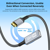 Câble Mini HDMI vers HDMI Ultra HD 4K 60Hz 2.0 Mâle Bidirectionnel en Nylon Tressé Compatible avec MacBook Xbox PS5 Smart TV PC