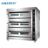 Nouveau four de cuisson électrique et à gaz antiadhésif commercial à 3 ponts à 9 plaques de 220V pour pain et pizza