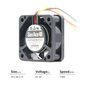 SANYO DENKI San Ace 109P0424H7D01 40*40*15mm 24V 1.92W 0.08A 6.4CFM 7700rpm Server and Telecom Equipment Axial Cooling <b>Fan</b> - Product Image 2