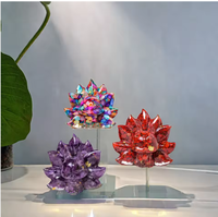 Statue de renard à neuf queues en cristal naturel et résine époxy, figurine de renard en améthyste et quartz rose pour la guérison, décoration Feng Shui et cadeau