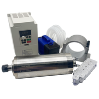 Kit moteur de broche CNC refroidi par eau 100MM 3KW ER20 avec roulement, variateur de fréquence (VFD) 80W, pompe à eau et support de fixation 220V/380V 1-24000 tr/min pour machines