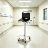 Chariot médical moderne sur mesure pour équipement hospitalier avec rail à rainures en T et surface antimicrobienne pour l'imagerie par ultrasons