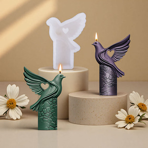 Chongjie décor à la maison colombe gypse moule Silicone Animal paix colombe Silicone bougie moule paix <span class=keywords><strong>Pigeon</strong></span> parfumé bougie moules Silicone - Product Image 2