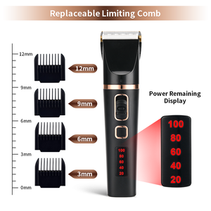 Logitech — tondeuse à <span class=keywords><strong>cheveux</strong></span> électrique, rasoir professionnel Rechargeable avec lame en céramique noir et blanc, vente en gros - Product Image 5