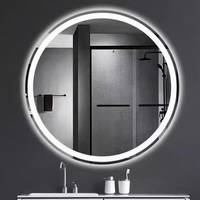 Miroir de salle de bain intelligent rond moderne avec écran tactile, fixation murale, anti-buée, éclairage LED, pour maison, hôtel, unité décorative de vanité