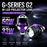 VAHID 50W 9500LM 2.5 pouces Lentille de projecteur Bi-LED 6000K Kit de rétrofit universel pour phares de voiture LED intégrés à faisceau haut/bas