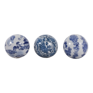 Orbe in Ceramica Stile Chinoiserie Classico, Elemento Decorativo per Casa, Bagno, Ufficio, Soggiorno, Esposizione su Scaffale - Product Image 5