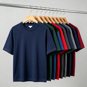 Wholesale Bulk 100% Cotton 220gsm Regular Fit Crew Neck Men <b>Tshirt</b> Screen Print for Daily Casual Wear - Product Image 3