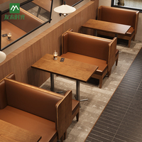 Nouvel arrivage Ensemble de meubles pour restaurant fast-food Canapé et chaise de salle à manger en métal Table à manger en bois pour restaurant et café