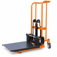 Chariot élévateur à plateforme motorisé par moteur AC avec table de chargement en acier, capacité 1 tonne, utilisation intérieure/extérieure pour entrepôt et atelier