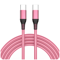 Câble USB Type-C vers C en nylon tressé avec conducteurs en cuivre étamé, charge rapide (PD 3A), options de longueur 1m/3m pour téléphones mobiles et ordinateurs
