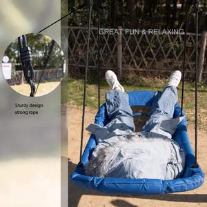 Plate-forme extérieure bateau balançoire hamac chaise longue pour adolescents et adultes pour arbre arrière-cour porche plage parc école terrains de jeux - Product Image 3