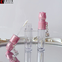 Flacon d'huile à lèvres de luxe en forme de rose de 6,5 ml, tube de gloss à lèvres personnalisé, emballage de tube de gloss, tube de rouge à lèvres, conteneur vide pour gloss à lèvres