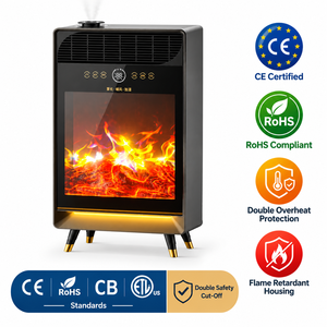Chimenea Eléctrica Independiente con Efecto de Llama 3D, Luz Ambiental Decorativa, Calentador de Espacio para Dormitorio u Oficina - Product Image 1