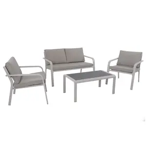 Offre Spéciale Patio En Aluminium Canapé Jardin Balcon Meubles En Métal Canapé Extérieur Ensemble de Table avec 4 Canapé Places