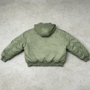 Giacca <span class=keywords><strong>Bomber</strong></span> Invernale Personalizzata, Leggera, Casual, Effetto Vissuto, Corta, Ampia, con Zip, Stile Vintage, Imbottita, con Cappuccio, per <span class=keywords><strong>Uomo</strong></span> - Product Image 2