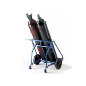 Chariot de transport robuste à double bouteille de gaz pour la manutention et le transport de bouteilles industrielles d'oxygène et de GPL - Product Image 1