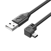Cable Mini USB de 90 Grados en Ángulo Recto para Garmin Nuvi, Canon Dash Cam, SatNav, Sincronización de Datos de 480 Mbps, Carga, de 0.15M a 5M