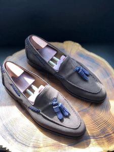 Mocassini con Nappine in Pelle Scamosciata Traspiranti Estivi Autunnali Alla Moda Scarpe Eleganti Casual Senza Lacci <span class=keywords><strong>Calzature</strong></span> da Uomo Multicolore - Product Image 3
