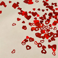 Paillettes Cœur Rouge Saint-Valentin 12 Grilles Formes Cœur Creuses Mixtes pour Ongles Acryliques à Presser DIY