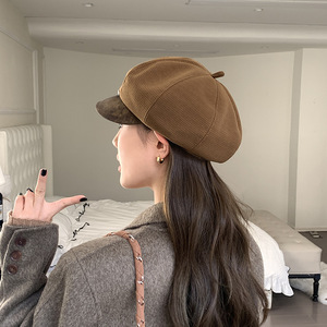 Chapeau octogonal de style coréen 2024, nouveau, pour femmes, respirant, anti-UV, décontracté, toutes saisons, qui flattere le visage, béret - Product Image 4