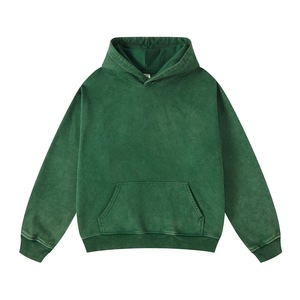 H5543 Venta al por mayor de fábrica, sudaderas con capucha extragrandes de 450 g/m² con estampado personalizado de pedrería, sudaderas con capucha con lavado ácido - Product Image 5