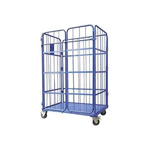 Logistieke Beveiliging Wire Mesh Roll Winkelwagen Opslag Metalen <span class=keywords><strong>Trolley</strong></span> Met Wielen - Product Image 6