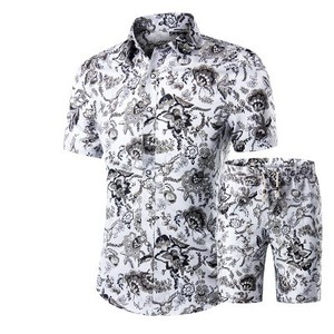 Venta al por mayor, camiseta <span class=keywords><strong>de</strong></span> manga corta <span class=keywords><strong>de</strong></span> algodón con estampado personalizado para hombre, camisa <span class=keywords><strong>de</strong></span> estilo playero - Product Image 4